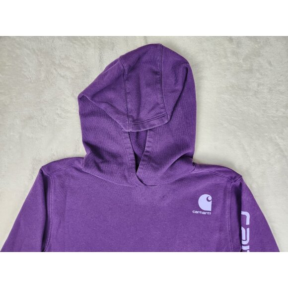 Carhartt Youth Hoodie Size XL 14 Purple Sweatshirt Pullover Girls Boys - Picture 2 of 16